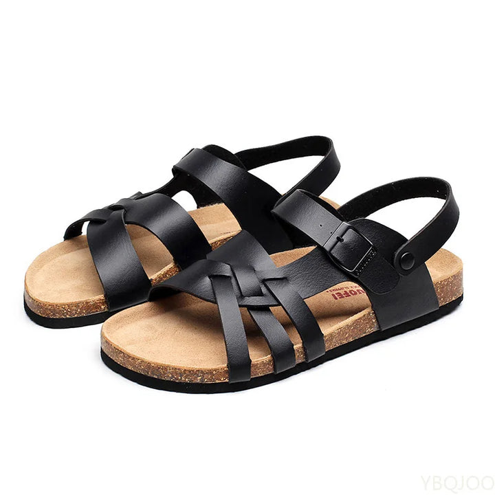 "Elegante Damen Ledersandalen aus hochwertigem Leder, gepolsterte Innensohle, in Blau Weiß, Schwarz, Weiß Braun verfügbar."