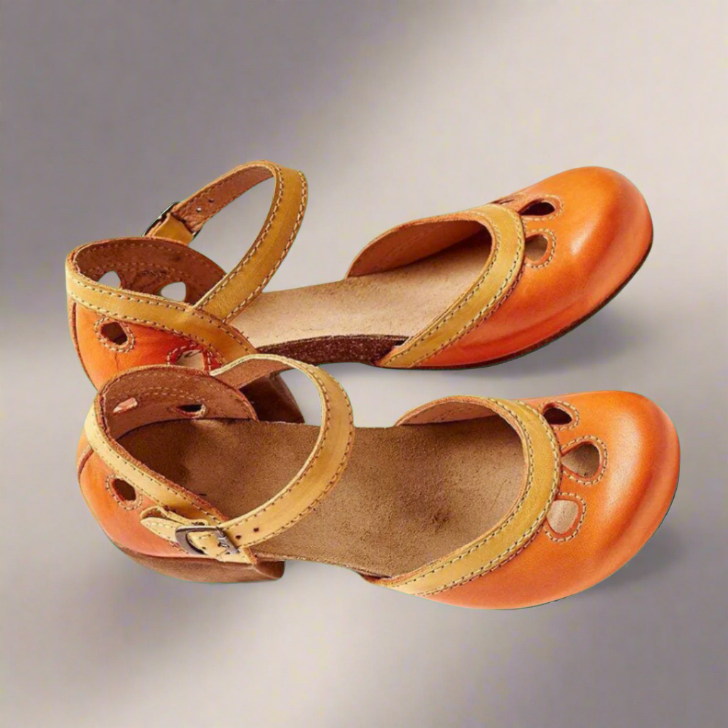 Elegante Damen-Sandalen mit Blockabsatz, gepolstertem Fußbett, in Blau, Gelb, Grün, Rosa, Rot. Perfekt für Sommeroutfits.