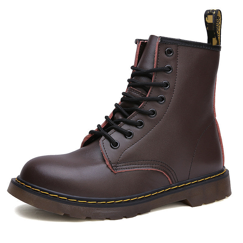 Elegante Damen Schnürstiefel aus Leder mit robuster, rutschfester Sohle, klassischem Design, ideal für Alltag und viele Outfi
