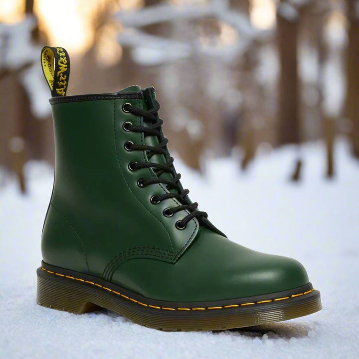 Elegante Damen Schnürstiefel aus Leder mit robuster, rutschfester Sohle, klassischem Design, ideal für Alltag und viele Outfi