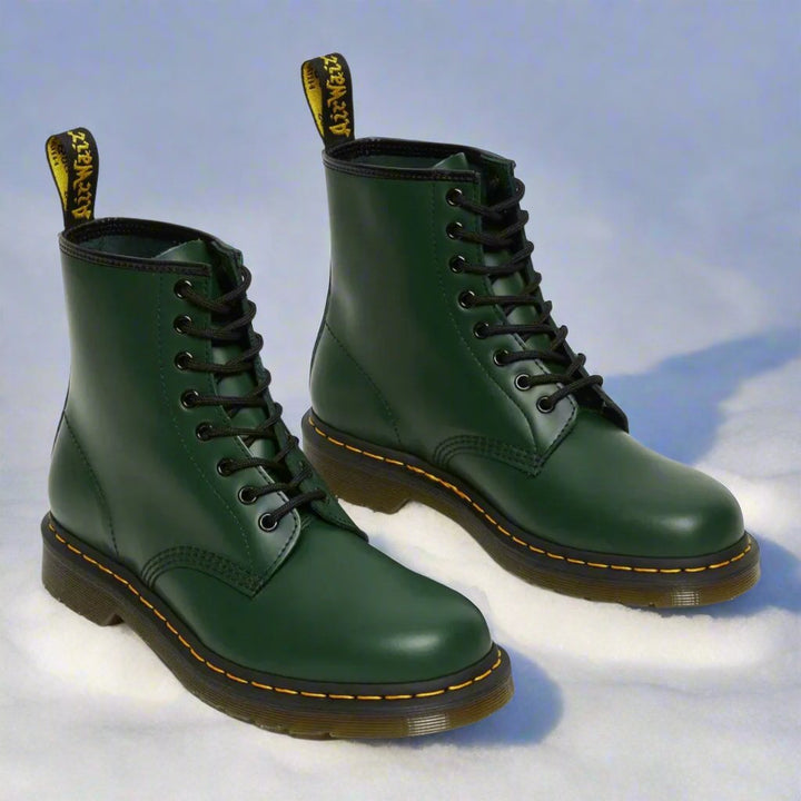 Elegante Damen Schnürstiefel aus Leder mit robuster, rutschfester Sohle, klassischem Design, ideal für Alltag und viele Outfi