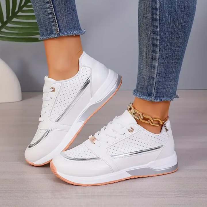Elegante Damen-Sneaker aus nachhaltigen Materialien, bunte Farbmischung, ideal für Komfort und jeden Anlass.