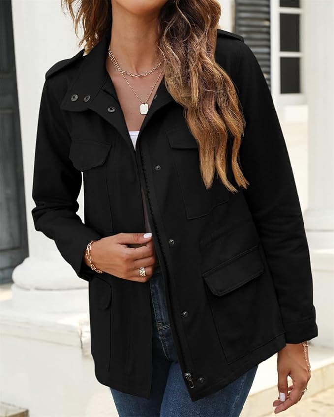 "Elegante Damenjacke mit Reißverschluss, moderner Schnitt, stylisch und vielseitig, passt perfekt zu jedem Outfit."