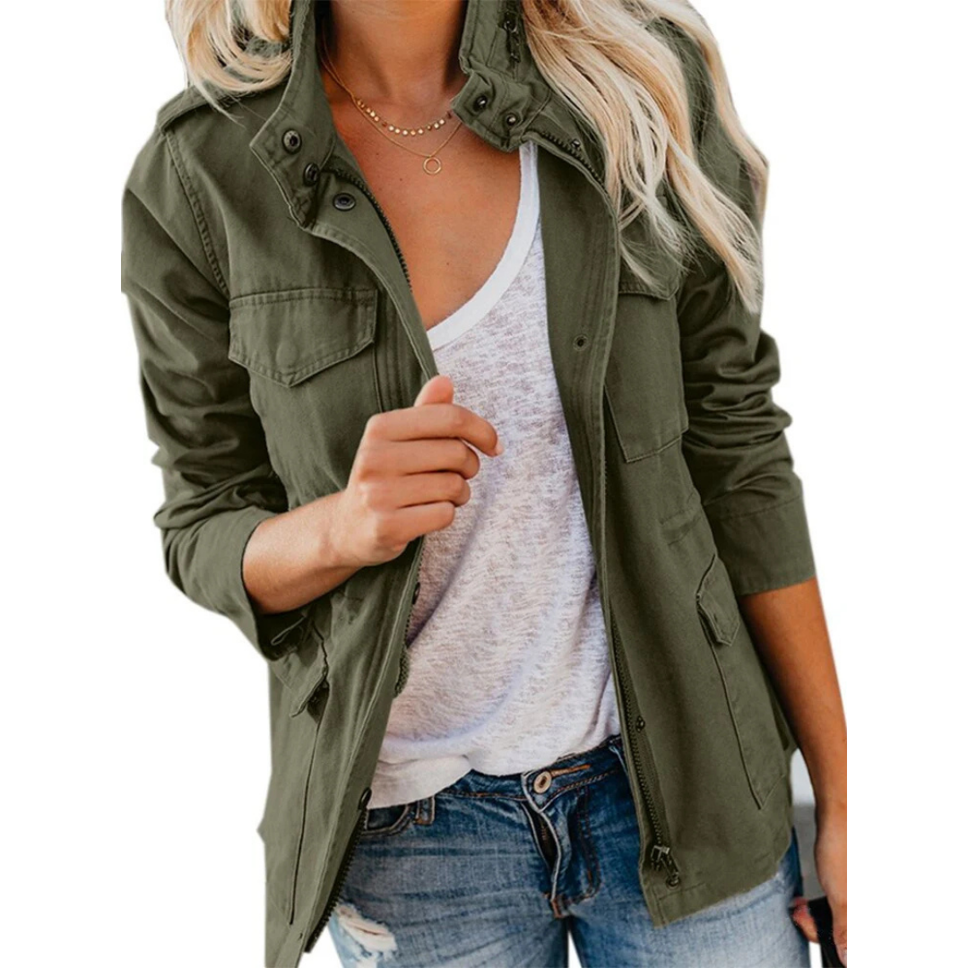 "Elegante Damenjacke mit Reißverschluss, moderner Schnitt, stylisch und vielseitig, passt perfekt zu jedem Outfit."