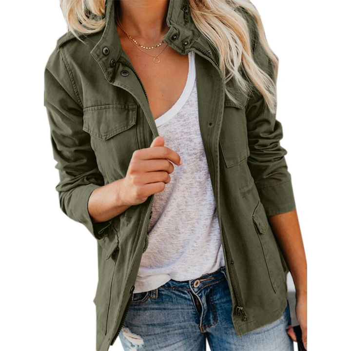"Elegante Damenjacke mit Reißverschluss, moderner Schnitt, stylisch und vielseitig, passt perfekt zu jedem Outfit."