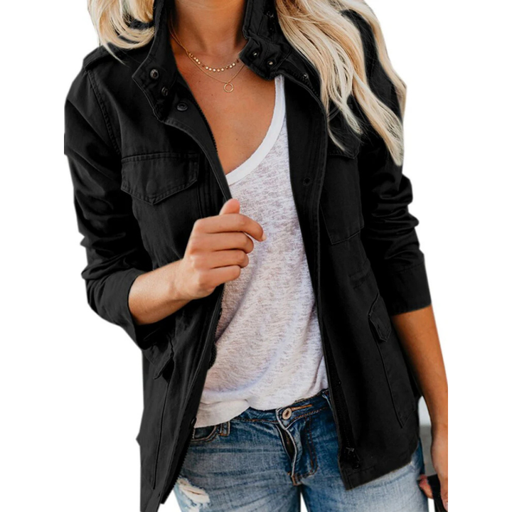 "Elegante Damenjacke mit Reißverschluss, moderner Schnitt, stylisch und vielseitig, passt perfekt zu jedem Outfit."