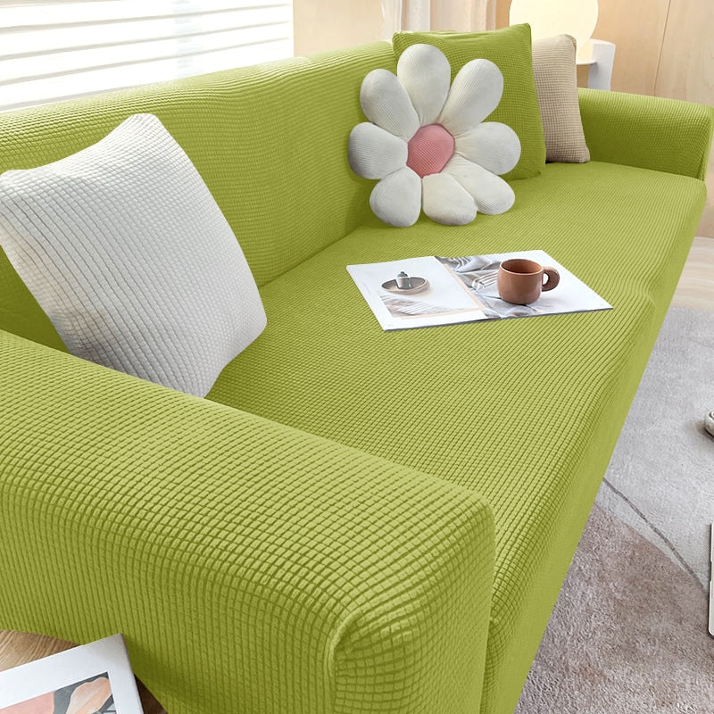 "Elegante elastische Sofahusse in modernem Design, passt perfekt auf verschiedene Sofas, schützt vor Abnutzung und Flecken."