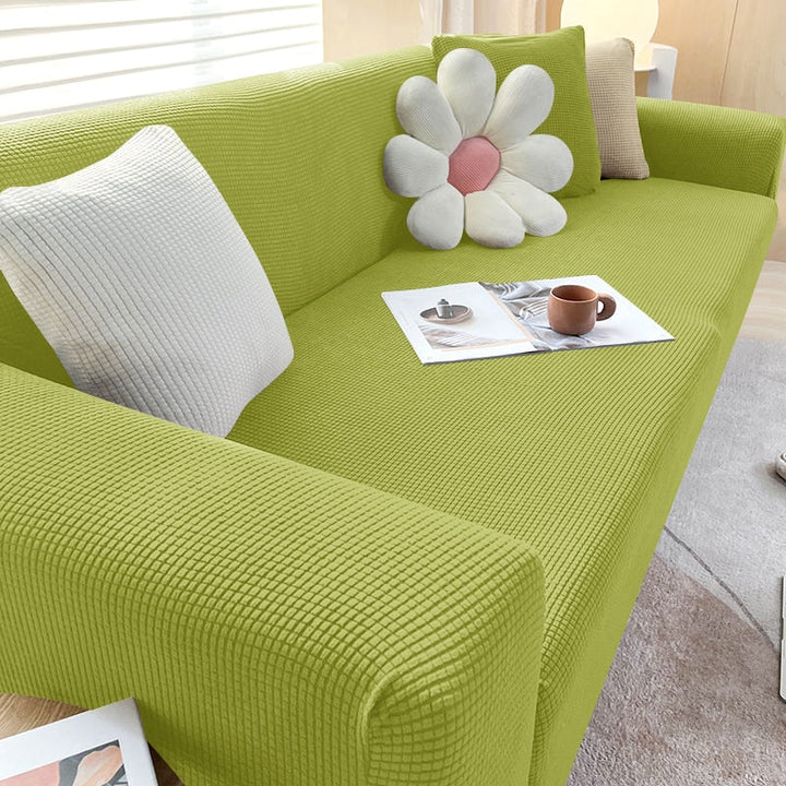 "Elegante elastische Sofahusse in modernem Design, passt perfekt auf verschiedene Sofas, schützt vor Abnutzung und Flecken."