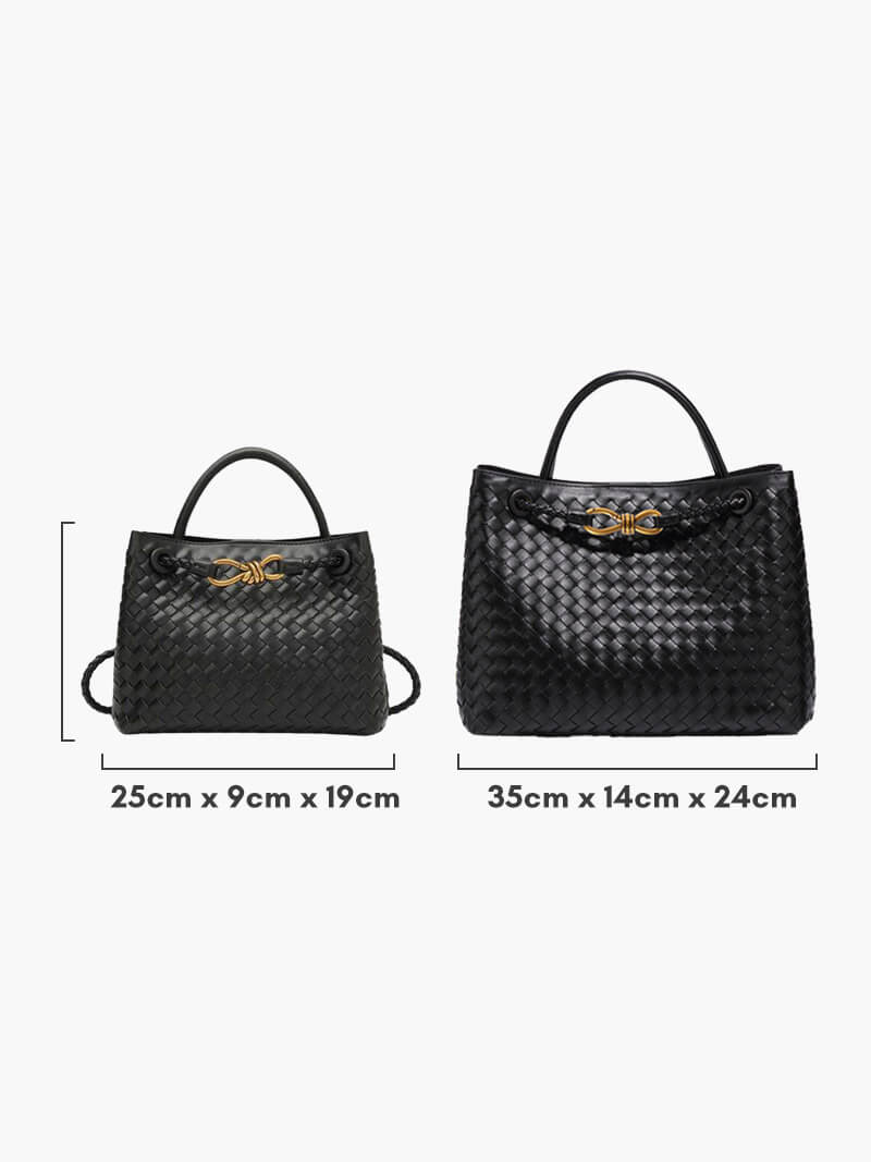 "Elegante gewebte Handtasche mit subtilem Muster, vielseitig für jeden Anlass, komfortabler Griff, stilvolle Eleganz."