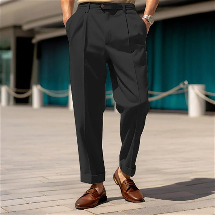 "Elegante Herren Anzughose im Straight Fit, klassischer Schnitt in Schwarz, ideal für Büro und feierliche Anlässe."