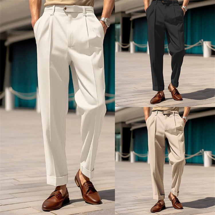 "Elegante Herren Anzughose im Straight Fit, klassischer Schnitt in Schwarz, ideal für Büro und feierliche Anlässe."