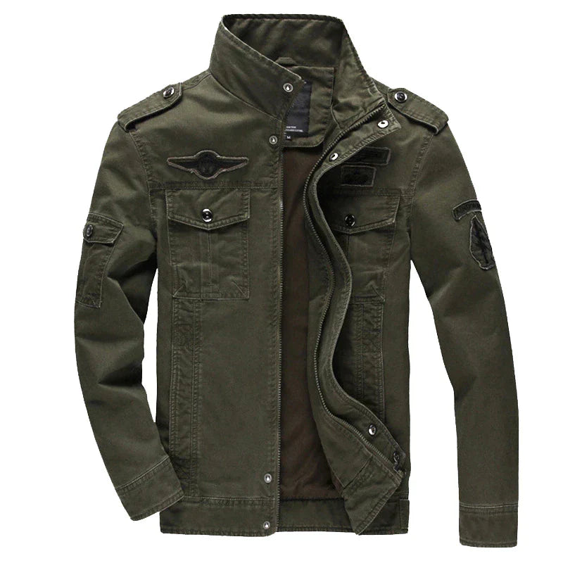 "Elegante Herren-Bikerjacke mit langem Arm, Reißverschluss und markantem Design für vielseitige Outfits."
