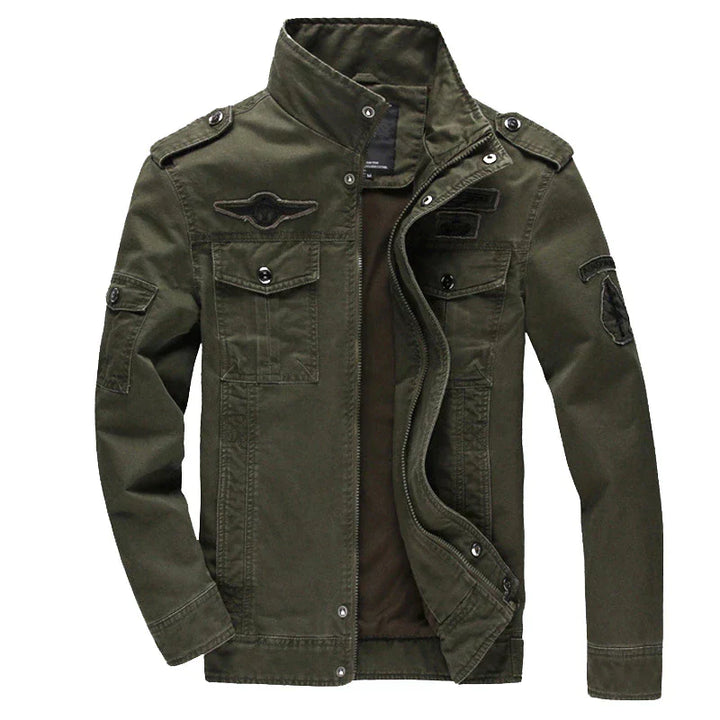 "Elegante Herren-Bikerjacke mit langem Arm, Reißverschluss und markantem Design für vielseitige Outfits."