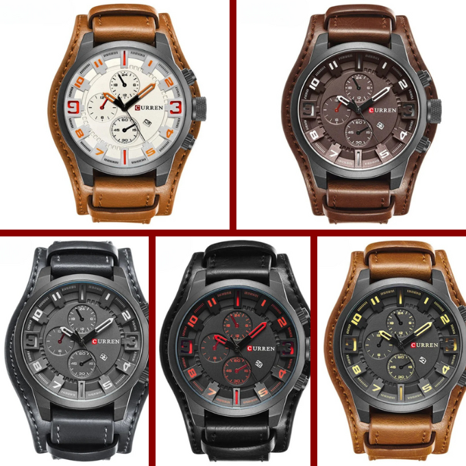Elegante Herren-Chronograph mit schwarzem Lederarmband, zeitloses Design, ideal für Business-Meetings und Anlässe.