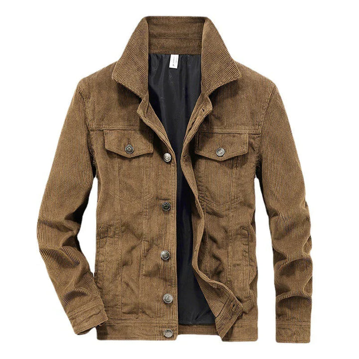 "Elegante Herren Cordjacke Vorderansicht, klassischer Cordstoff, stilvoll und funktional, perfekte Passform, vielseitig tragb
