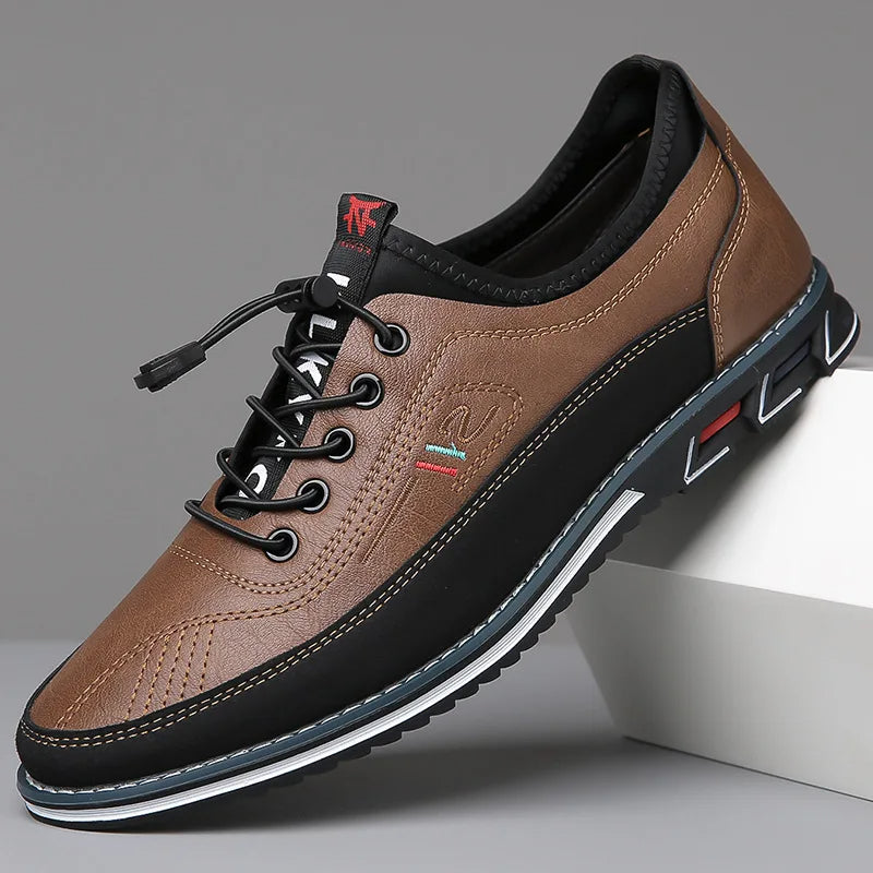 Elegante Herren Oxford-Schuhe, strukturiertes Leder, Schwarz, mit verdecktem Schnürsystem, für stilvolles Business-Outfit.
