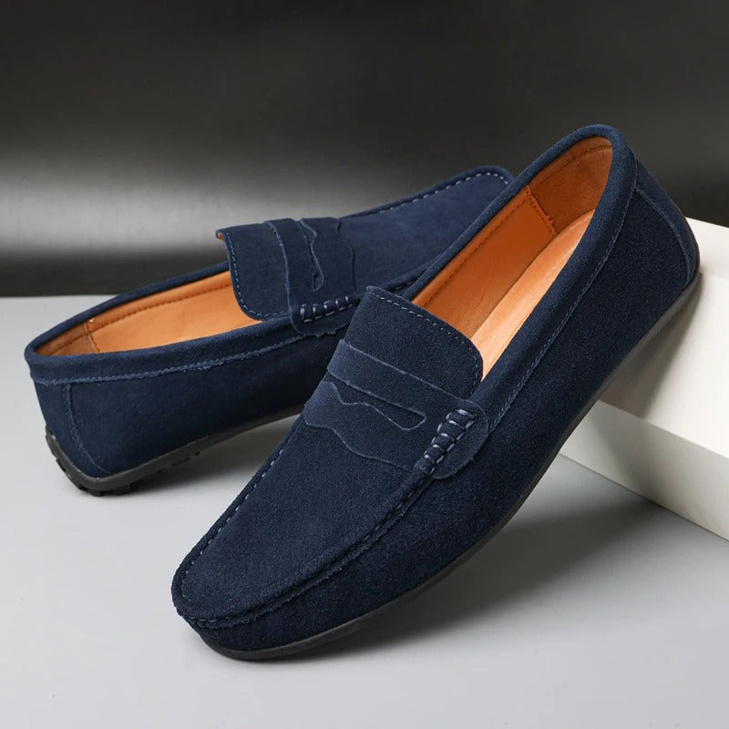 "Elegante Herren Wildleder Mokassins mit gepolsterter Innensohle, bequemes Slip-On-Design, vielseitig kombinierbar."