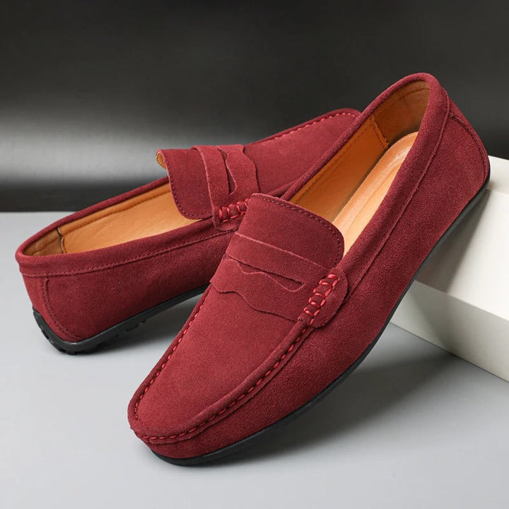 "Elegante Herren Wildleder Mokassins mit gepolsterter Innensohle, bequemes Slip-On-Design, vielseitig kombinierbar."