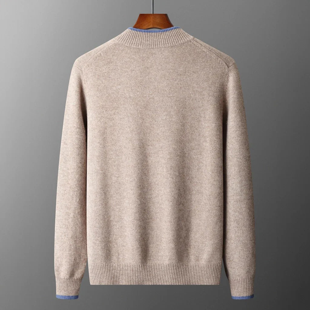 Elegante Herrenjacke aus weichem Cashmere mit Reißverschluss, ideal für kühle Tage, in zeitlosem Design für jede Gelegenheit.