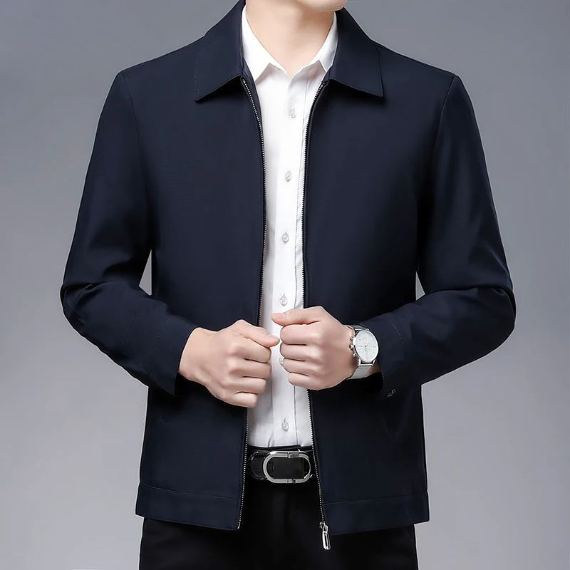 "Elegante Herrenjacke in Blau, einfarbig, klassischer Schnitt, vielseitig für Geschäft und Freizeit, Stil und Komfort vereint