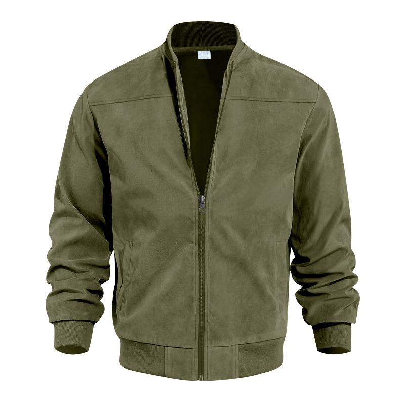 Elegante Herrenjacke mit Reißverschluss, Stehkragen und Taschen, schmale Passform, stilvoll und praktisch für Herren.