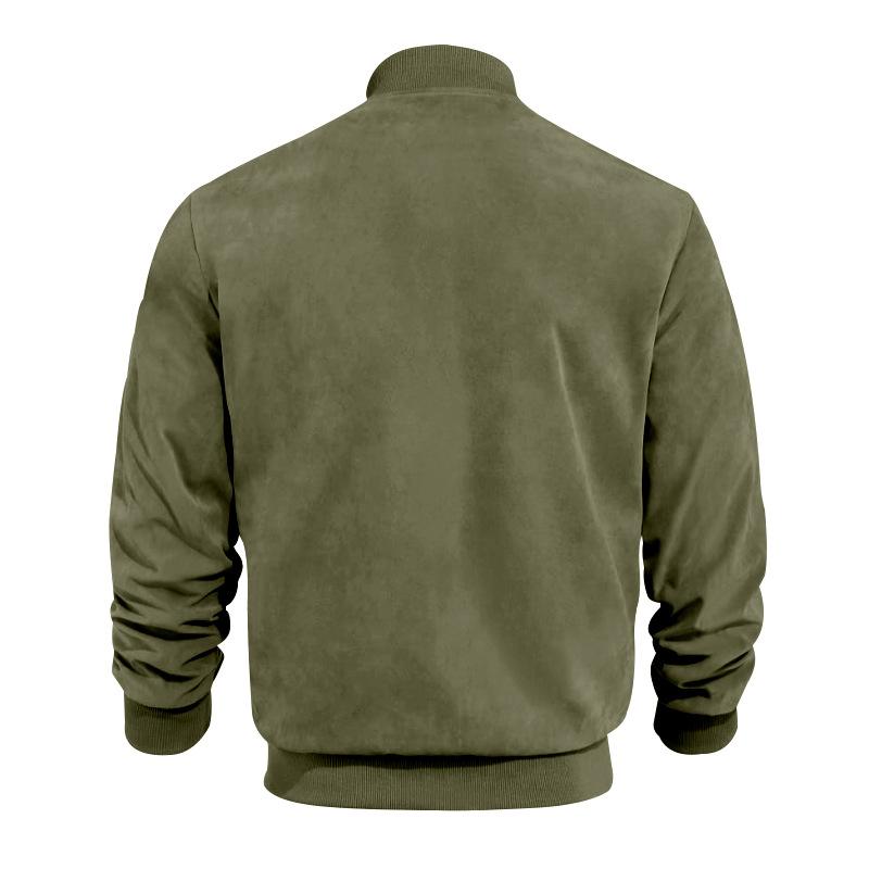 Elegante Herrenjacke mit Reißverschluss, Stehkragen und Taschen, schmale Passform, stilvoll und praktisch für Herren.