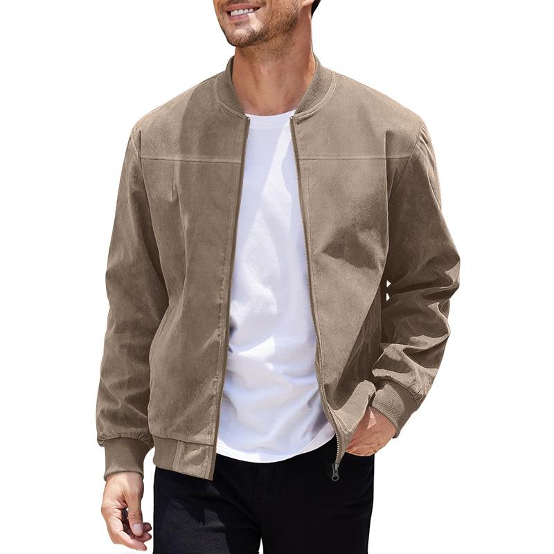 Elegante Herrenjacke mit Reißverschluss, Stehkragen und Taschen, schmale Passform, stilvoll und praktisch für Herren.