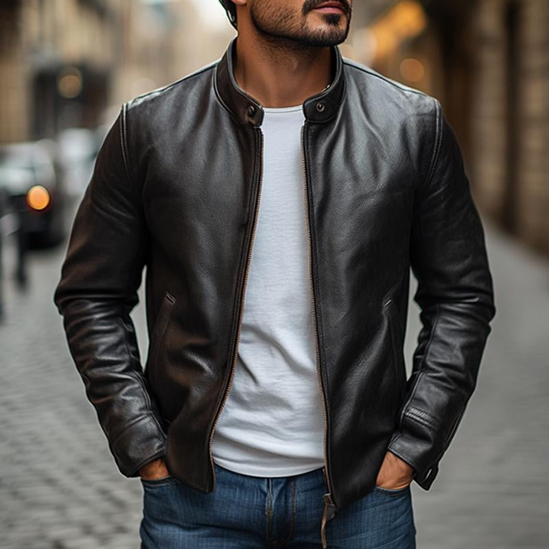 Elegante Herrenjacke mit schlanker Passform und auffälligem Kragen, stilvolle Passform für jeden Anlass.