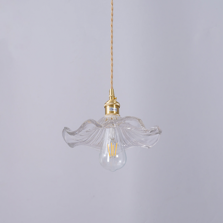 "Elegante Hibiscusblume LED Pendelleuchte aus Glas in Grün, stilvolles Design mit lebendigen Farben für moderne Wohnräume."