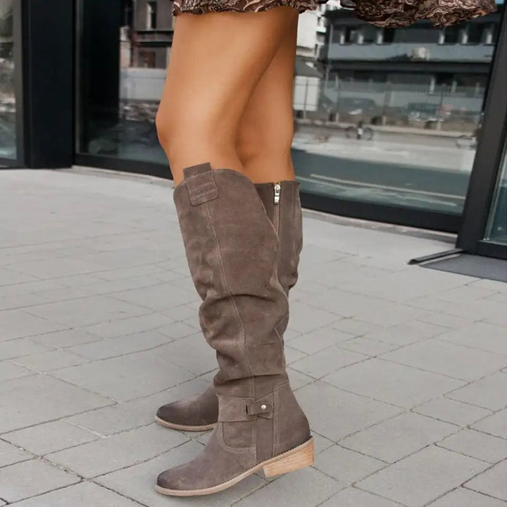 Elegante kniehohe Damenstiefel, klassisches Design, vielseitig, stilvoll für jeden Anlass, ganztägiger Komfort.