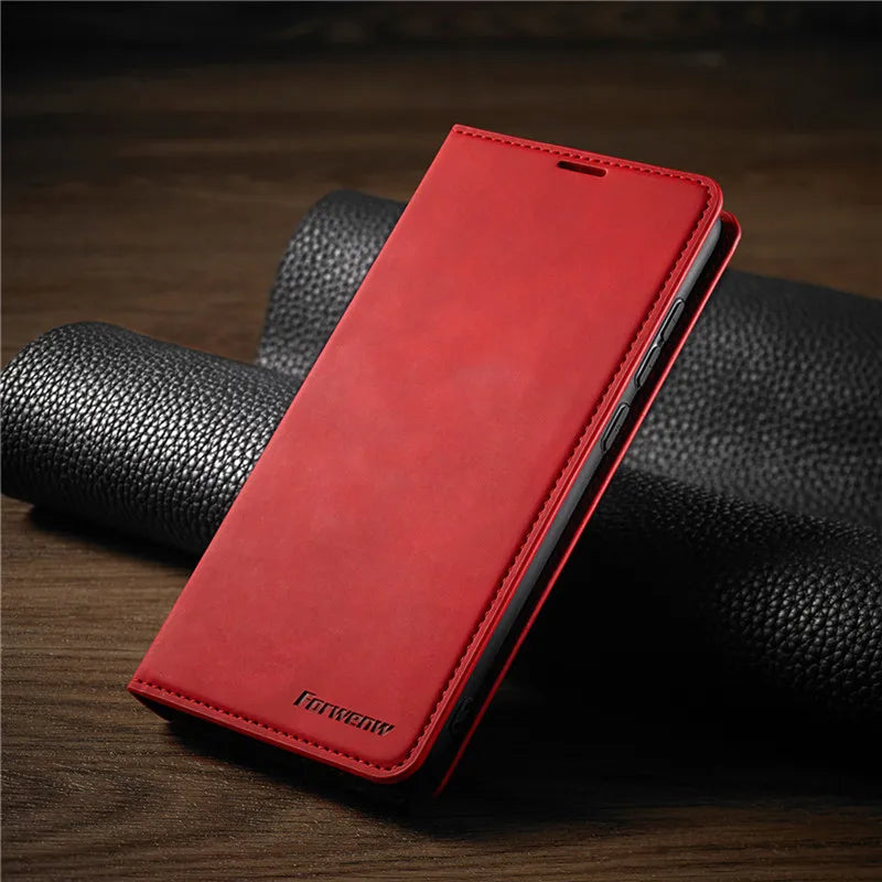 "Elegante magnetische iPhone Lederhülle für Damen, robustes Leder, vielseitige Farben, passt zu iPhone 7-15, stilvoller Schut