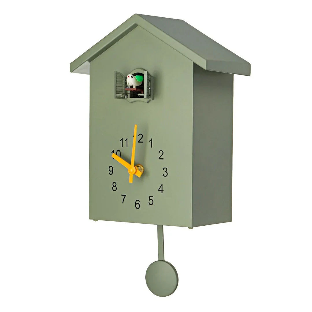 "Elegante moderne Kuckucksuhr mit minimalistischem Design und klaren Linien, ideal für stilvolle Wohndekoration."