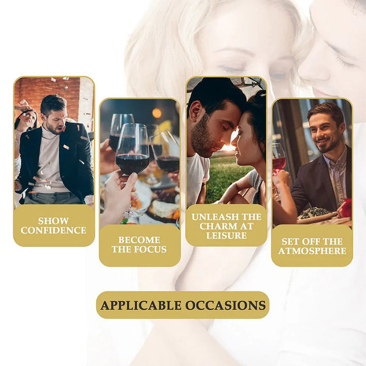 "Elegante Parfümflasche mit goldenem Deckel, symbolisiert langanhaltenden und einzigartigen betörenden Unisex-Duft."