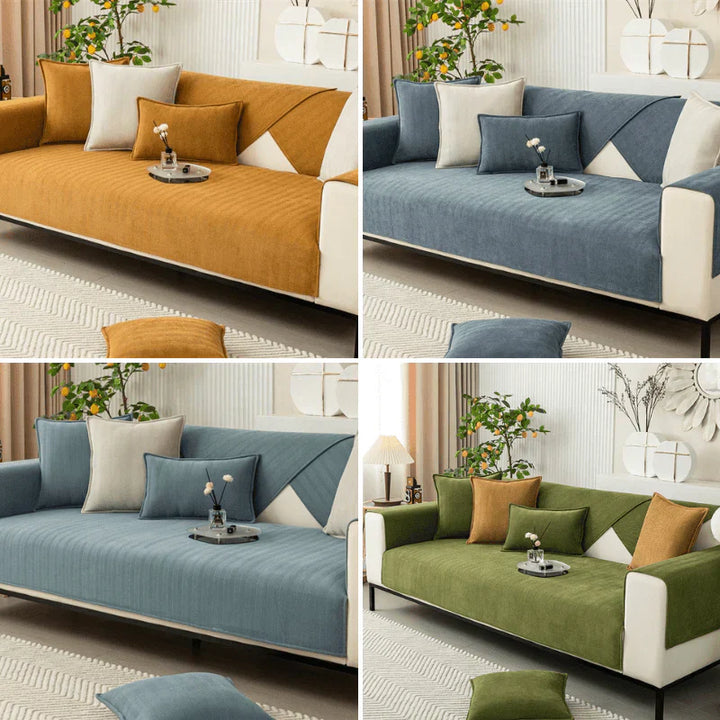 "Elegante rutschfeste Sofaschutzhülle in modernem Design, perfekt passend auf Sofa, vielseitige Farben, pflegeleicht."