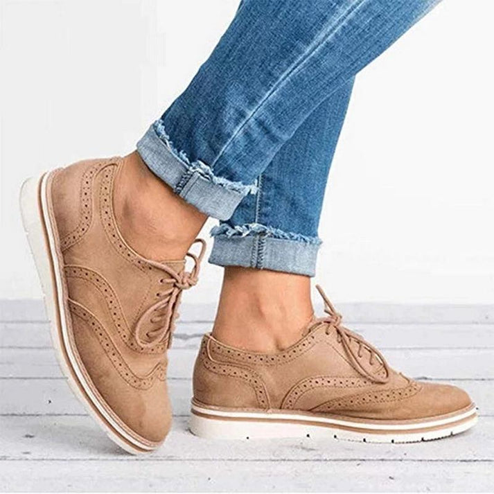 Elegante Schnürschuhe in Blau, Grau, Khaki, Rosa, Schwarz; stilvoll, bequem, vielseitig; Damenmode-Highlight.
