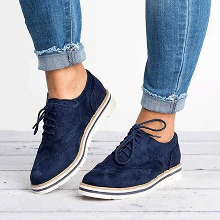 Elegante Schnürschuhe in Blau, Grau, Khaki, Rosa, Schwarz; stilvoll, bequem, vielseitig; Damenmode-Highlight.