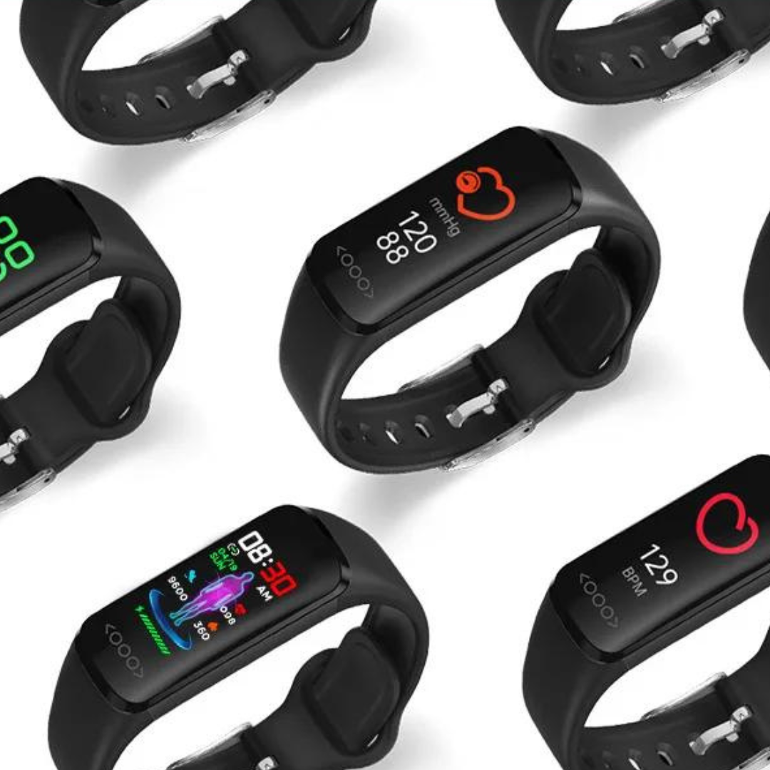 "Elegante Smartwatch mit Blutzuckermessung, anpassbarem Armband, IP68 wasserdicht, ideal für Fitness und Alltag"