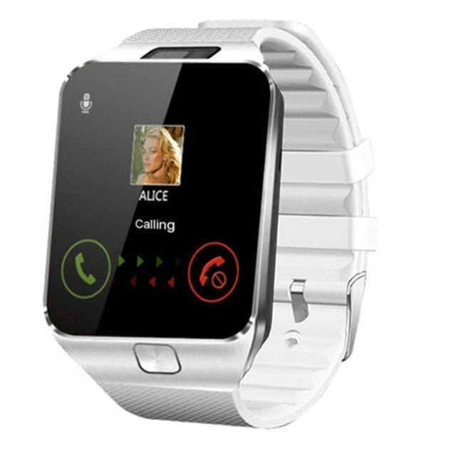 Elegante Smartwatch mit SIM-Karte, mehrsprachigem Touchscreen, sportlichem Design in Schwarz, ideal für Alltag und Fitness.