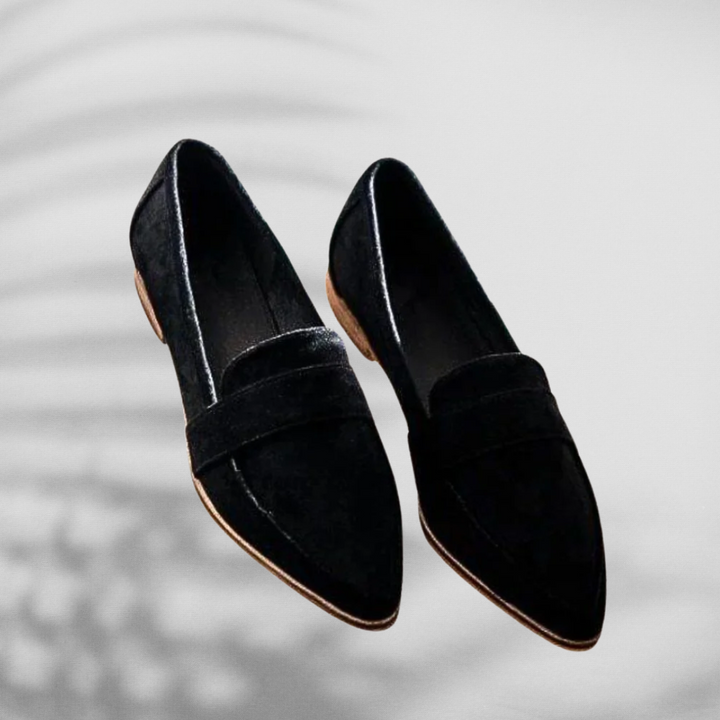 "Elegante spitze Wildleder Damen Loafer, weiches Material, ergonomisches Fußbett, zeitloses Design, rutschfeste Sohle"