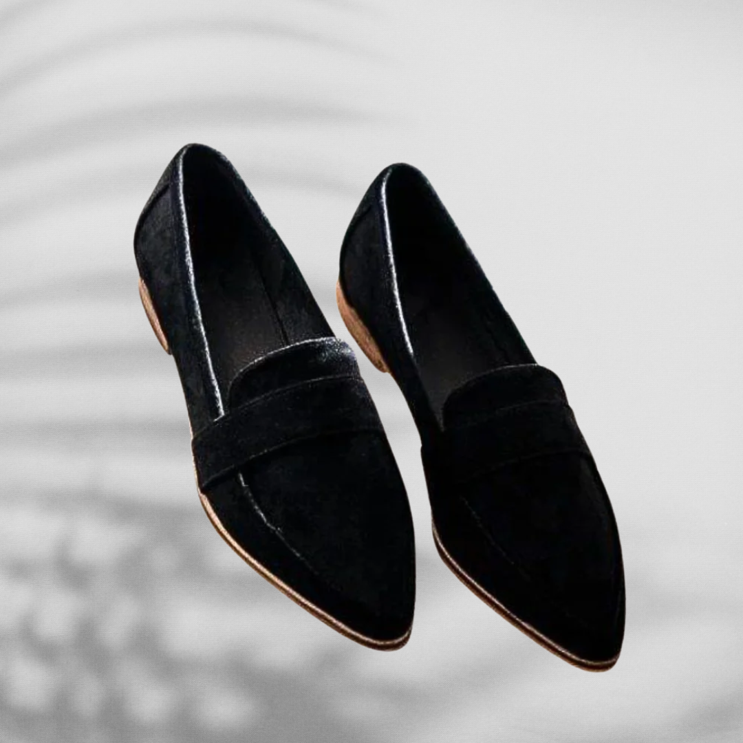 "Elegante spitze Wildleder Damen Loafer, weiches Material, ergonomisches Fußbett, zeitloses Design, rutschfeste Sohle"