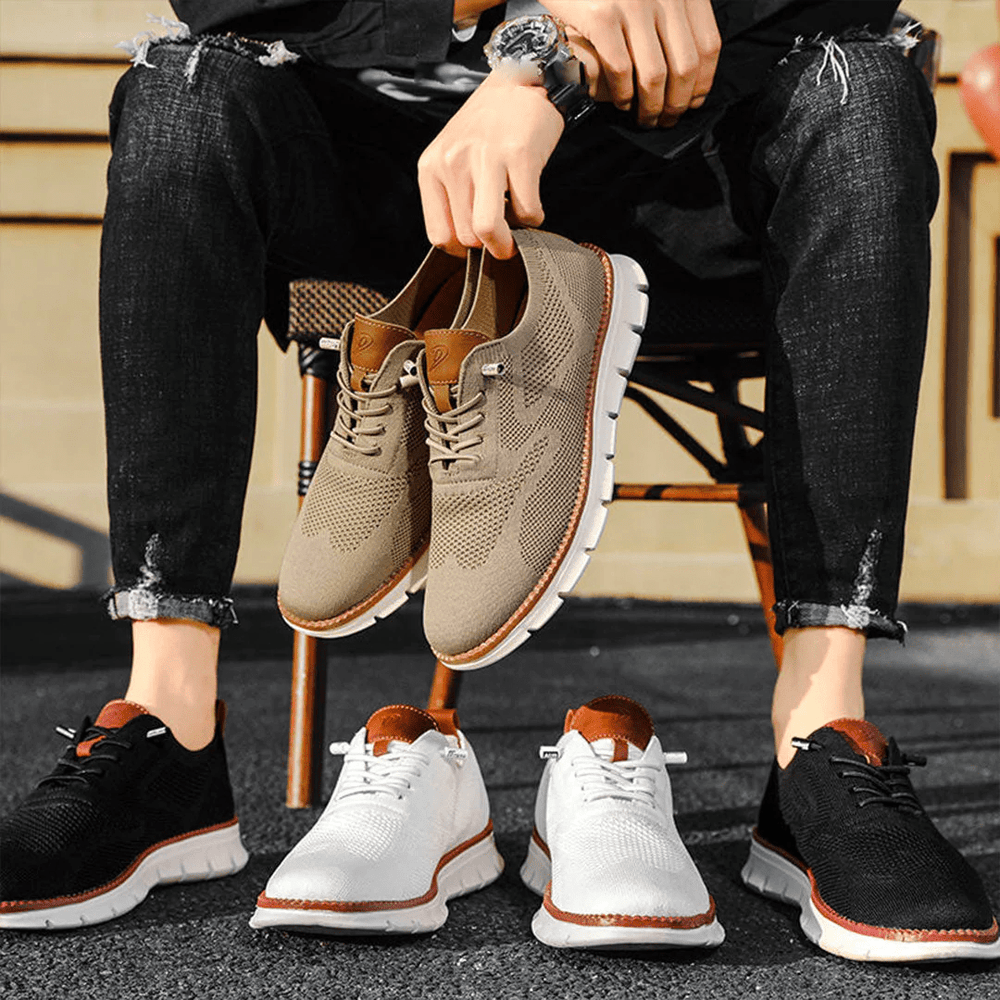 "Elegante und atmungsaktive Herrenschuhe vor weißem Hintergrund, perfekt für vielseitige Anlässe und stilvollen Komfort."