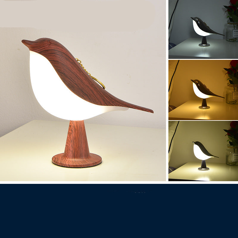 "Elegante Vogel Tischlampe, kabellos mit 3 Leuchtstufen, naturinspiriertes Design für stilvolle Beleuchtung."