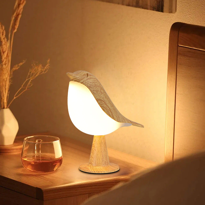 "Elegante Vogel Tischlampe, kabellos mit 3 Leuchtstufen, naturinspiriertes Design für stilvolle Beleuchtung."