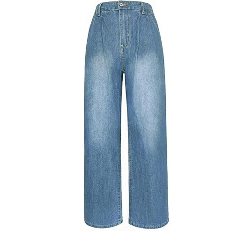 Elegante weite Damenhose in Beige, figurumspielend, aus atmungsaktivem Stoff für Komfort und Stil im Büro und Freizeit.