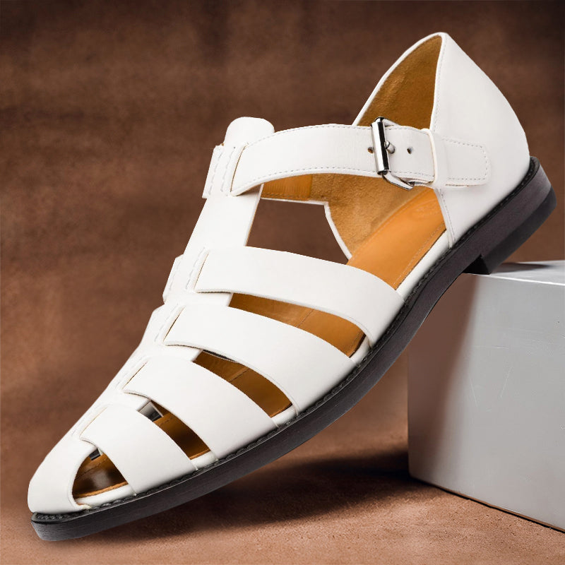 "Elegante Wilhelm Ledersandalen Damen mit rutschfester Sohle, bequemem Fußbett und verstellbaren Riemen, ideal für jeden Anla