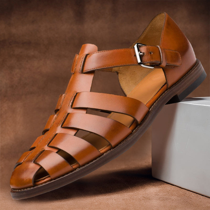 "Elegante Wilhelm Ledersandalen Damen mit rutschfester Sohle, bequemem Fußbett und verstellbaren Riemen, ideal für jeden Anla