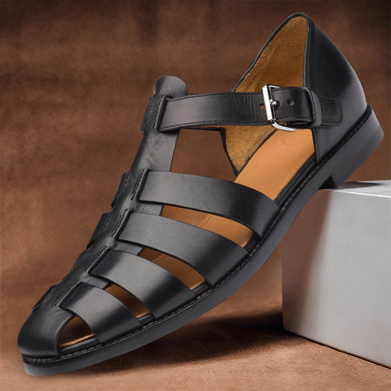 "Elegante Wilhelm Ledersandalen Damen mit rutschfester Sohle, bequemem Fußbett und verstellbaren Riemen, ideal für jeden Anla