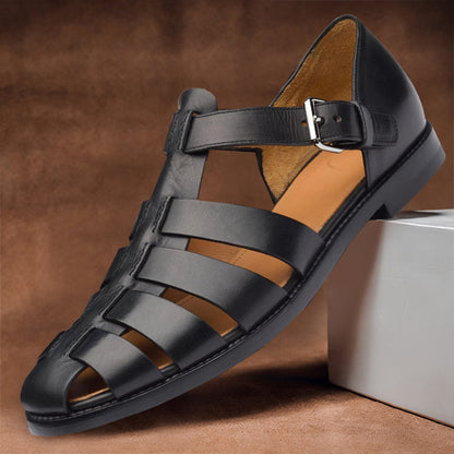 "Elegante Wilhelm Ledersandalen Damen mit rutschfester Sohle, bequemem Fußbett und verstellbaren Riemen, ideal für jeden Anla
