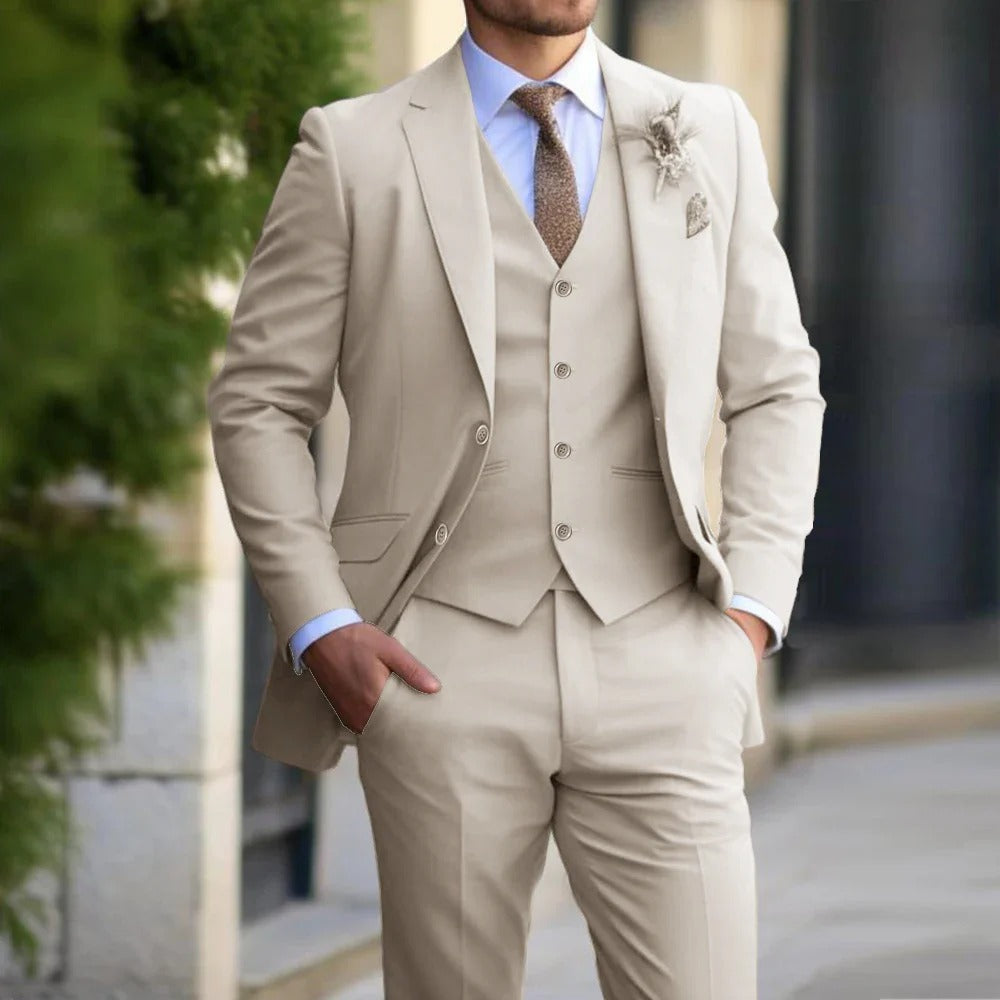 "Eleganter 3-teiliger Herrenanzug für jeden Anlass, Slim-Fit, in Schwarz, mit Sakko, Weste und Hose, ideal für formelle Event