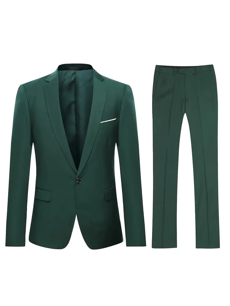 "Eleganter blauer Herrenanzug mit Business-Blazer und Hose, ideal für formelle Anlässe und moderne Gentlemen."